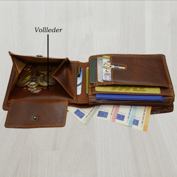 flevado Predartor Herren Portmonee Vintage Hand Made Design von Pedro Querformat